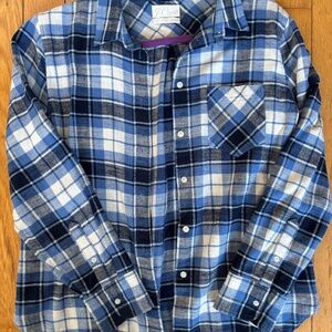 J. Crew Blue Plaid Flannel Button Down
